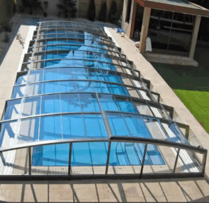 Transform Your Pool with Transparent Polycarbonate Solid Sheet Retractable Sheds