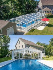 Transform Your Pool with Transparent Polycarbonate Solid Sheet Retractable Sheds