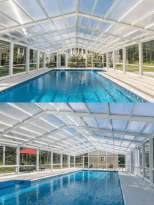 Transform Your Pool with Transparent Polycarbonate Solid Sheet Retractable Sheds