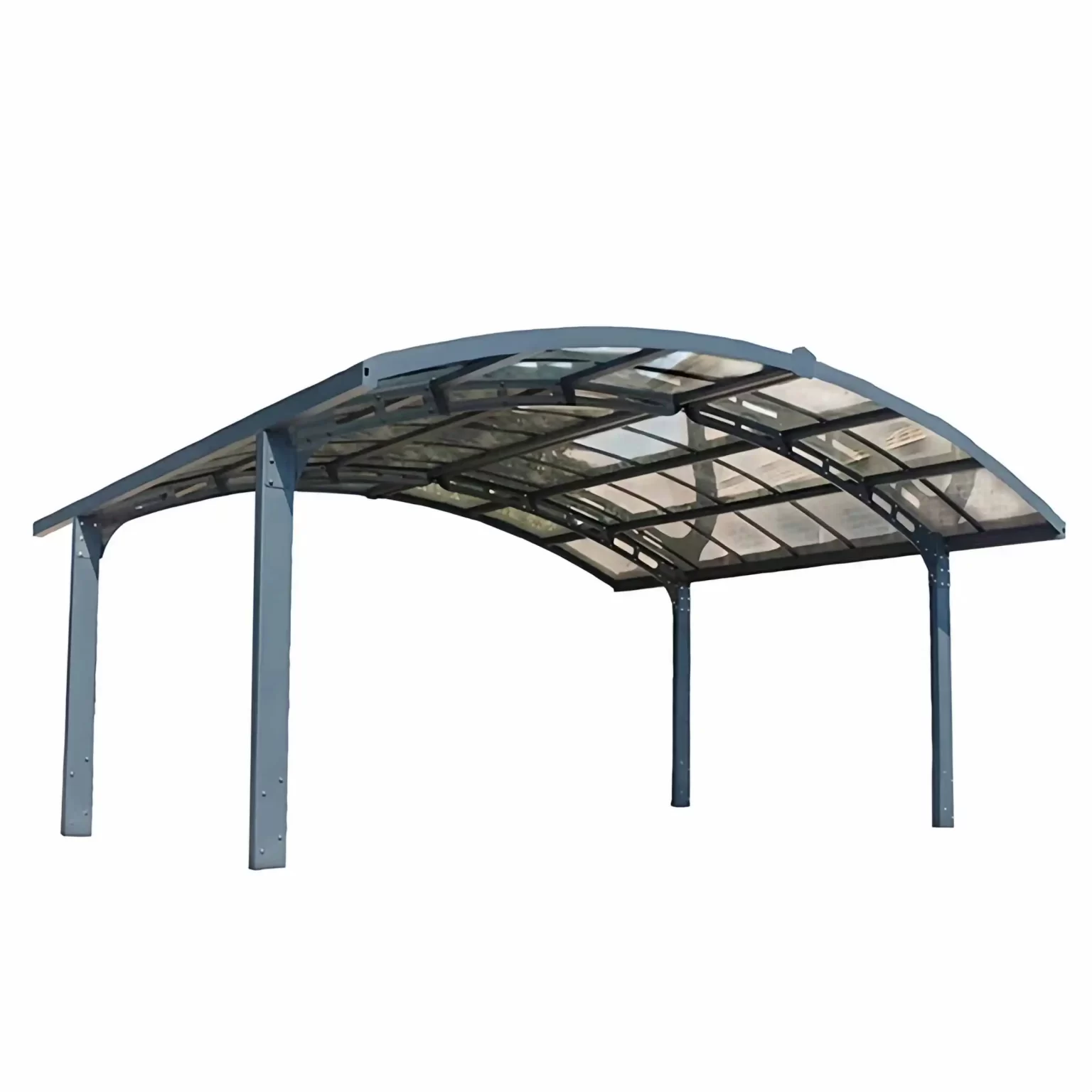 Polycarbonate carport providing shelter for vehicles